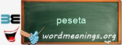 WordMeaning blackboard for peseta